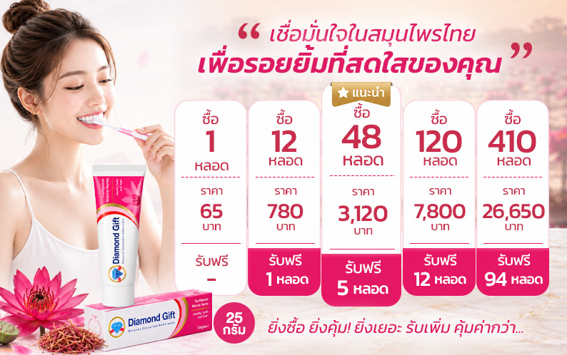 ยาสีฟัน สูตรเกสรดอกบัวแดง (25g)